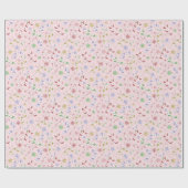 Papier Cadeau Sucres de canne de Noël rose (Plat)