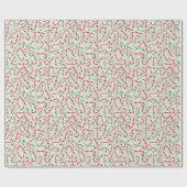 Papier Cadeau Sucres de canne de Noël sur Paisley Texture (Plat)