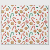 Papier Cadeau Sucres de canne et cookies Noël (Plat)