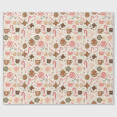 Papier Cadeau Sucres de Noël et bonbons (Plat)