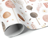 Papier Cadeau Sucres sucre et bonbons Noël (Coin rond)