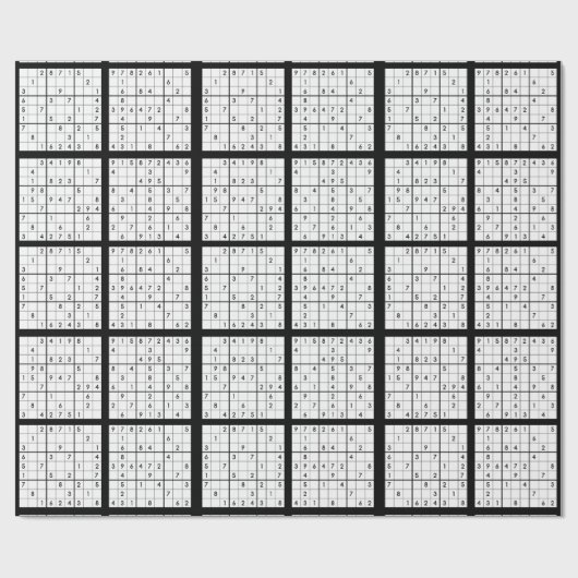 Papier Cadeau Sudoku Puzzle papier d'enveloppement de conception (Plat)