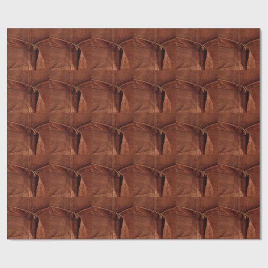 Papier Cadeau Suède Brown Avec Sangle Et Boucle (Plat)