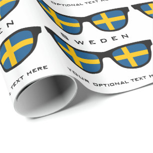 Papier Cadeau Suède Shades texte personnalisé et emballage cadea