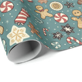 Papier cadeau Sugarplum Swirls (Coin rond)