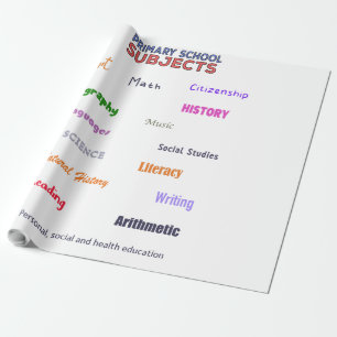 Papier Cadeau Sujets de l'école primaire