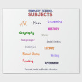 Papier Cadeau Sujets de l'école primaire (Plat)