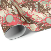 Papier Cadeau Suminagashi Papier classique Motif rose (Coin rond)