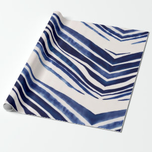 Papier Cadeau Summer Navy Blue Boat Populaire Stripes Collection