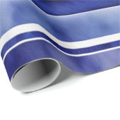 Papier Cadeau Summer Navy Blue Modern Boot Stripes Collection (Coin rond)