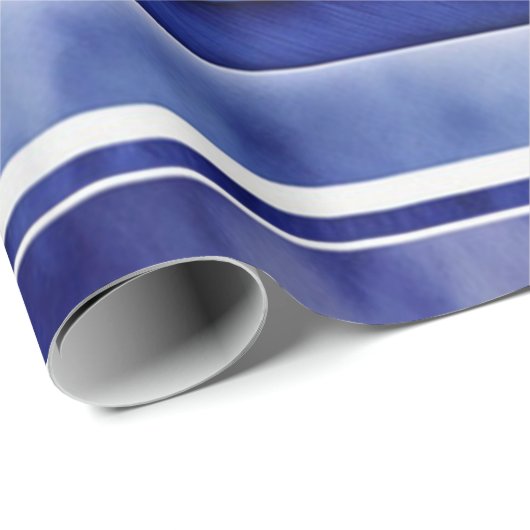 Papier Cadeau Summer Navy Blue Modern Boot Stripes Collection (Coin rond)