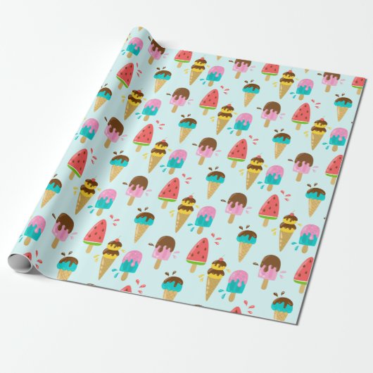 Papier Cadeau Summer Pattern Wrapping Paper (Déroulé)