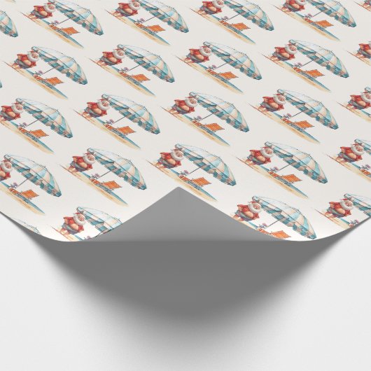 Papier Cadeau Summer Père Noël Beach Noël en juillet Fête d'été (Coin)