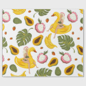 Papier Cadeau Summer seamless pattern background with exotic fru (Plat)