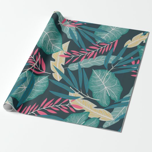 Papier Cadeau Summer seamless pattern with colorful tropical lea (Déroulé)
