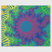 Papier Cadeau Sunburst arc-en-ciel vert (Plat)
