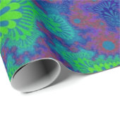Papier Cadeau Sunburst arc-en-ciel vert (Coin rond)