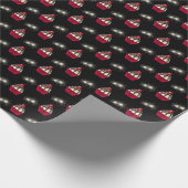 Papier Cadeau Sundae et Sparkler à la crème glacée sur noir (Coin)