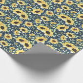 Papier Cadeau Sunflower and Foliage Pattern Gift Wrap Paper  (Coin)
