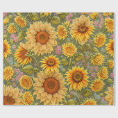 Papier Cadeau Sunflower Belle collection moderne (Plat)