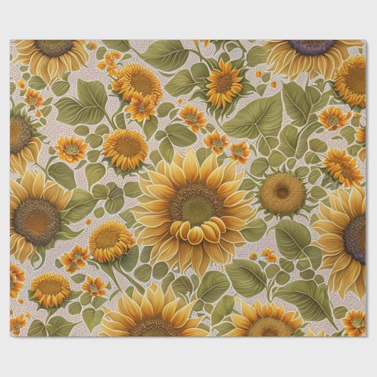 Papier Cadeau Sunflower Belle collection tendance (Plat)