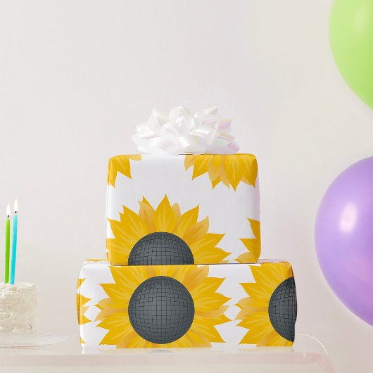 Papier Cadeau Sunflower Disco Ball Retro Party Vibe
