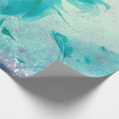 Papier Cadeau Sunflower Pastel Jaune Turquoise Antique Vintage (Coin)