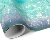 Papier Cadeau Sunflower Pastel Jaune Turquoise Antique Vintage (Coin rond)