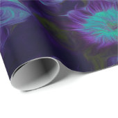 Papier Cadeau Sunflower Turquoise Purple Art Découpage Abstrait (Coin rond)