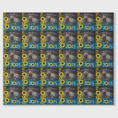 Papier Cadeau Sunflowers Country Graduation Party Blue (Plat)
