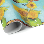 Papier Cadeau Sunflowers Vincent van Gogh (Coin rond)