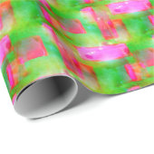 Papier Cadeau Sunlight abstract painted yellow, rose (Coin rond)