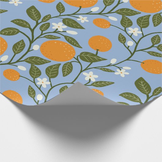Papier Cadeau Sunny Citrus Oranges Grosse Motif (Coin)