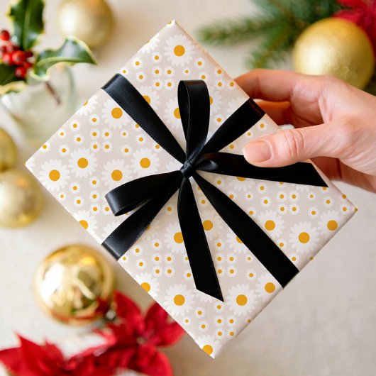 Papier Cadeau Sunny Daisy Floral Wrapping Paper