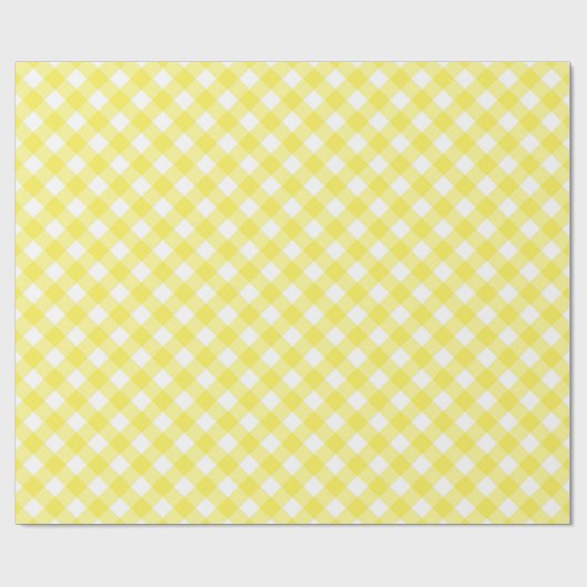 Papier Cadeau Sunny Yellow Gingham Pattern (Plat)