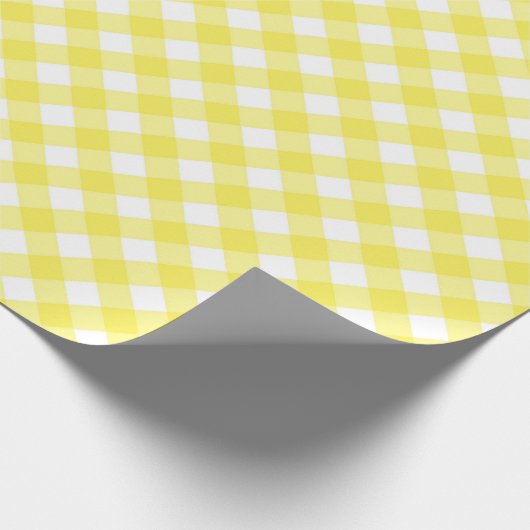 Papier Cadeau Sunny Yellow Gingham Pattern (Coin)