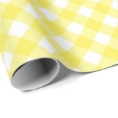 Papier Cadeau Sunny Yellow Gingham Pattern (Coin rond)