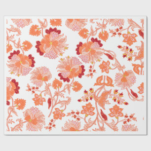 Papier Cadeau "Sunset Blossom" Motif Floral Vibrant Cadeau 