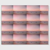 Papier Cadeau Sunset Boats Sea Glossy Wrapper Paper (Plat)