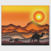 Papier Cadeau Sunset Camel Wrapping Paper (Plat)