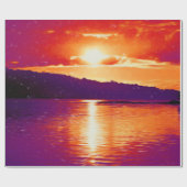 Papier Cadeau Sunset Coastal Beach Orange Purple Art Decoupage (Plat)