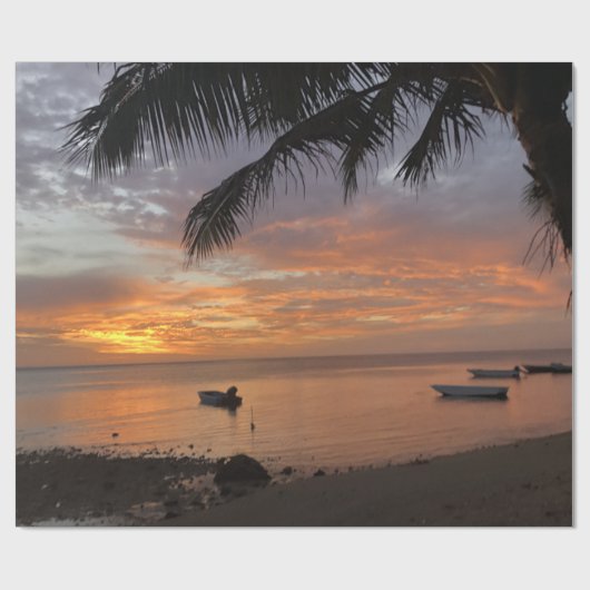 Papier Cadeau Sunset de l'île (Plat)