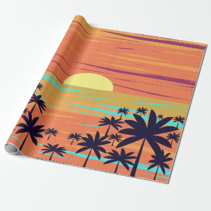 PAPIER CADEAU SUNSET PALM