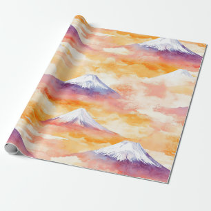 Papier Cadeau Sunset Peaks – Paysage de rêve de la montagne doré