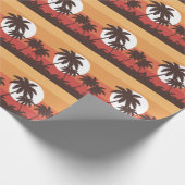 Papier Cadeau Sunset Tropical Palm Beach Vintage (Coin)