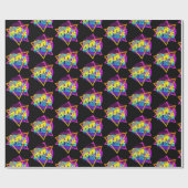 Papier Cadeau Sunset Vintage rétro des années 80 (Plat)