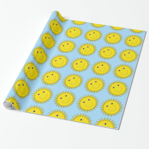 Papier cadeau Sunshine Face-Blue