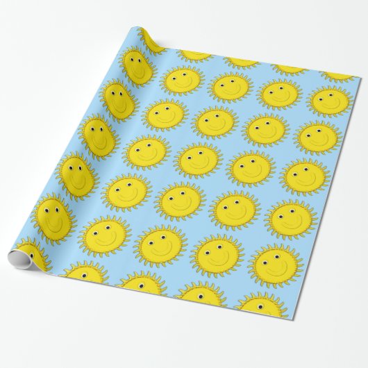 Papier cadeau Sunshine Face-Blue (Déroulé)
