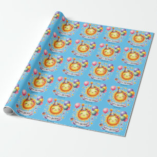 Papier Cadeau Sunshine Nom personnalisé Joyeux anniversaire
