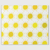 Papier Cadeau Sunshine Whimsical Jaune fête d'anniversaire (Plat)